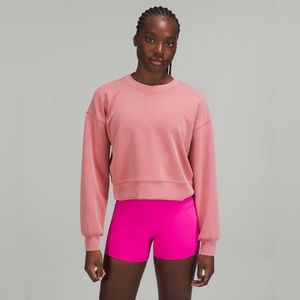 Lululemon Perfectly Oversized Crop Crewneck Sweatshirt Brier Rose